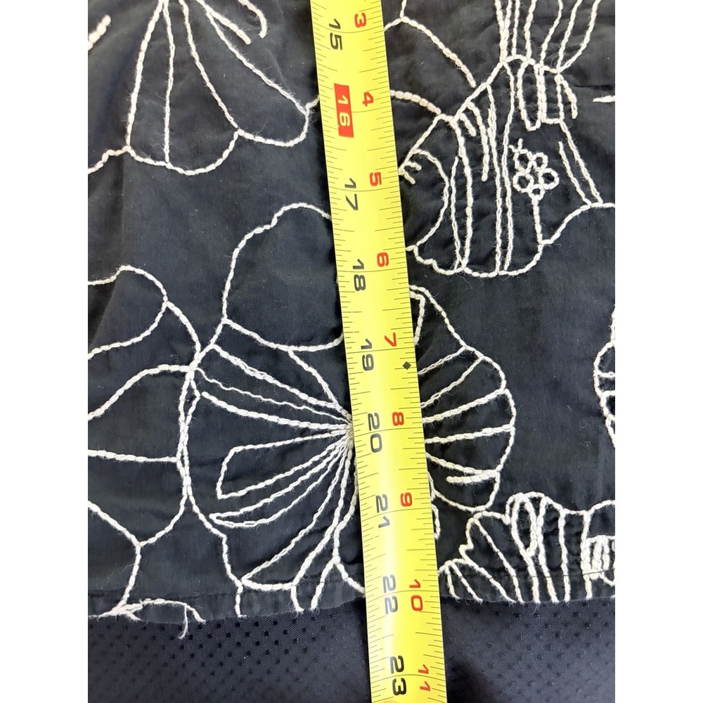 Chicos 1 Black & White Embroidered Floral Cotton Skirt~M-8~ Short Flair Flirty - Picture 8 of 12